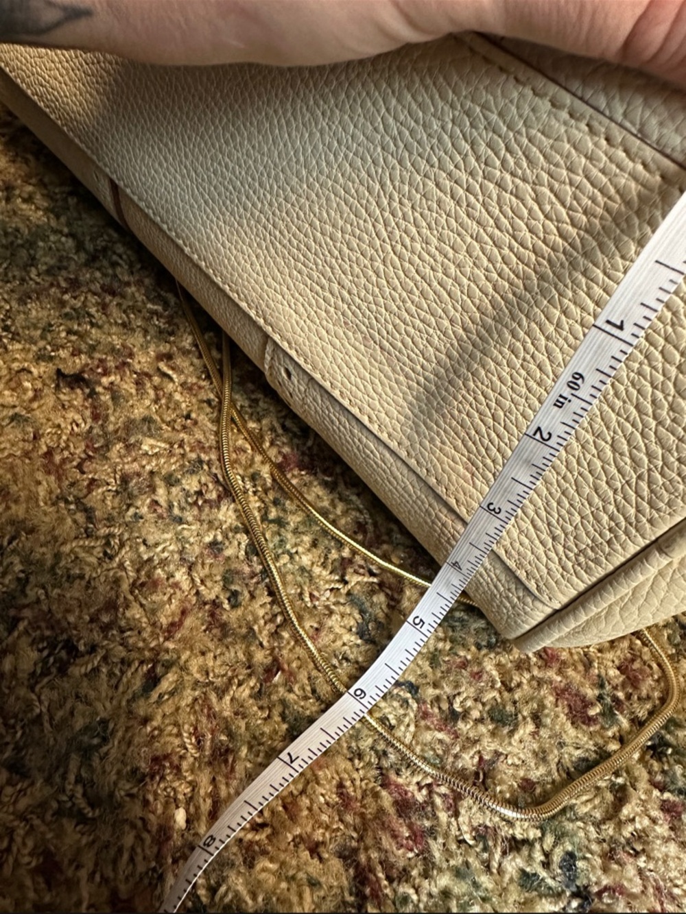 Dooney & Bourke Cream Pebbled Leather Satchel with Gold Hardware - Picture 9 of 13